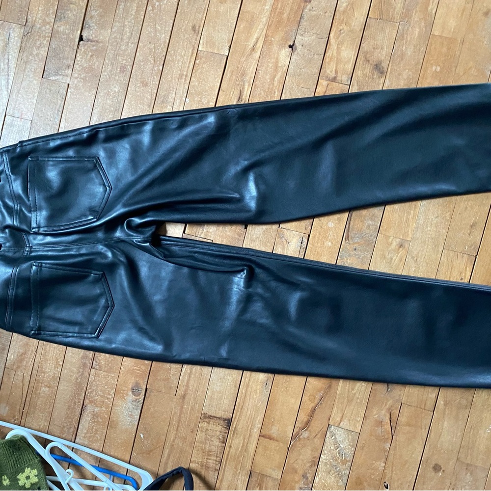 Black Leather Pants - Picture 2 of 3